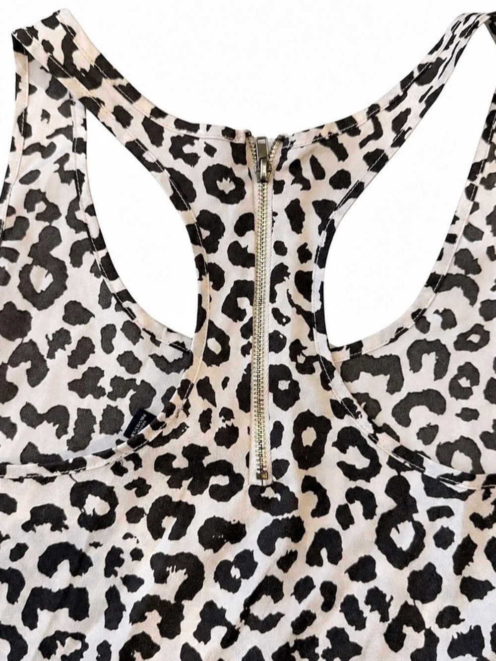 UK2LA Leopard Print Zip Front Tank Top Size Small
